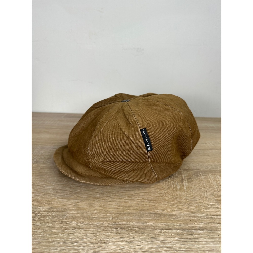 Fried Rice Corduroy Newsboy Cap Brown Adjustable Flat Cap Newsie Hat